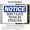 Signmission Don't Even Think Of Stealing, 5 in W x Rectangle, Vinyl Decal OS-2PACK-NS-D-35-L-15495 - alternate 2